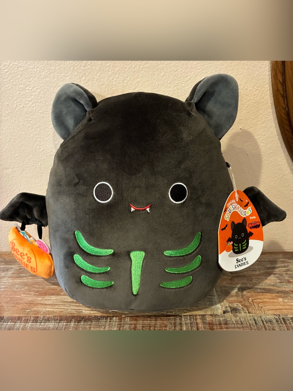 Squishmallows x See’s Candies Halloween Bat Emily Bundle Plush Candy Tin + Bag